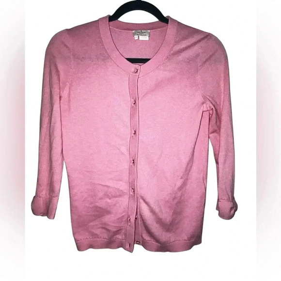 KATE SPADE NEW YORK bubble gum pink button Down cardigan with bow sleeves xs - Picture 1 of 4